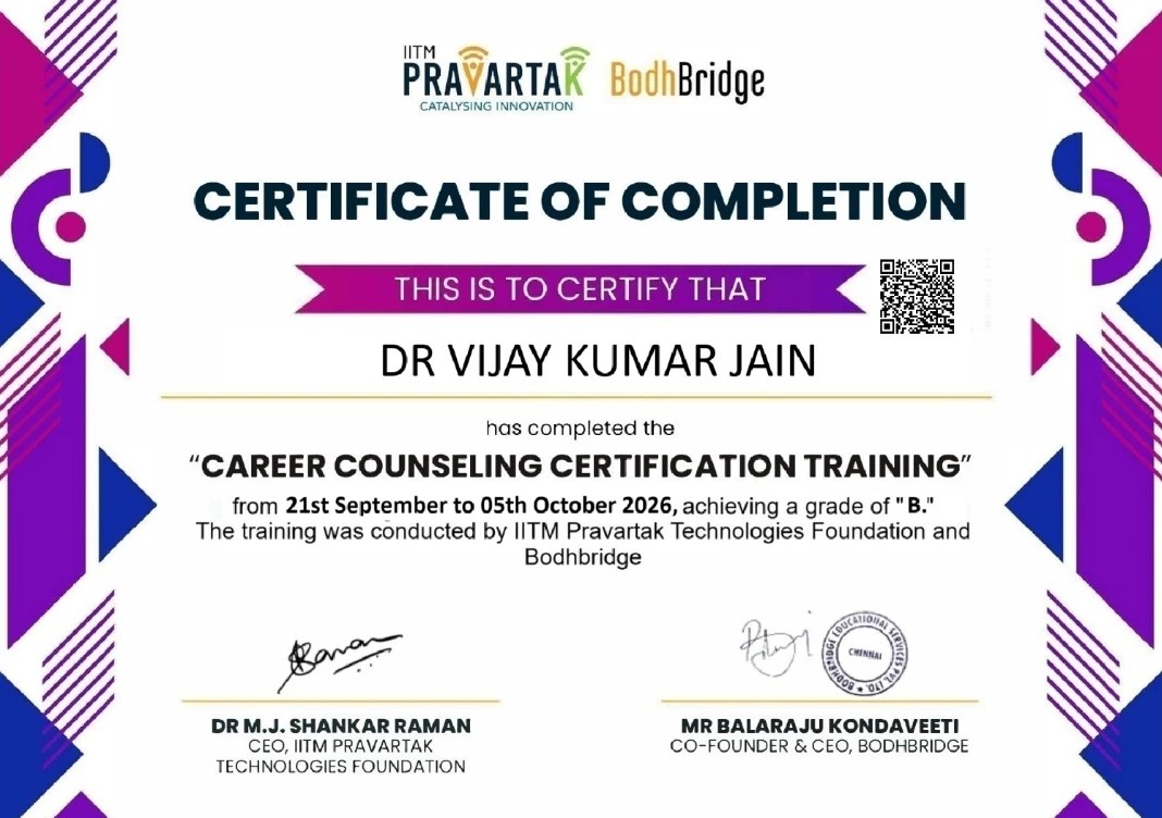 IITM Pravartak and Bodhbridge Career Counseling Certification